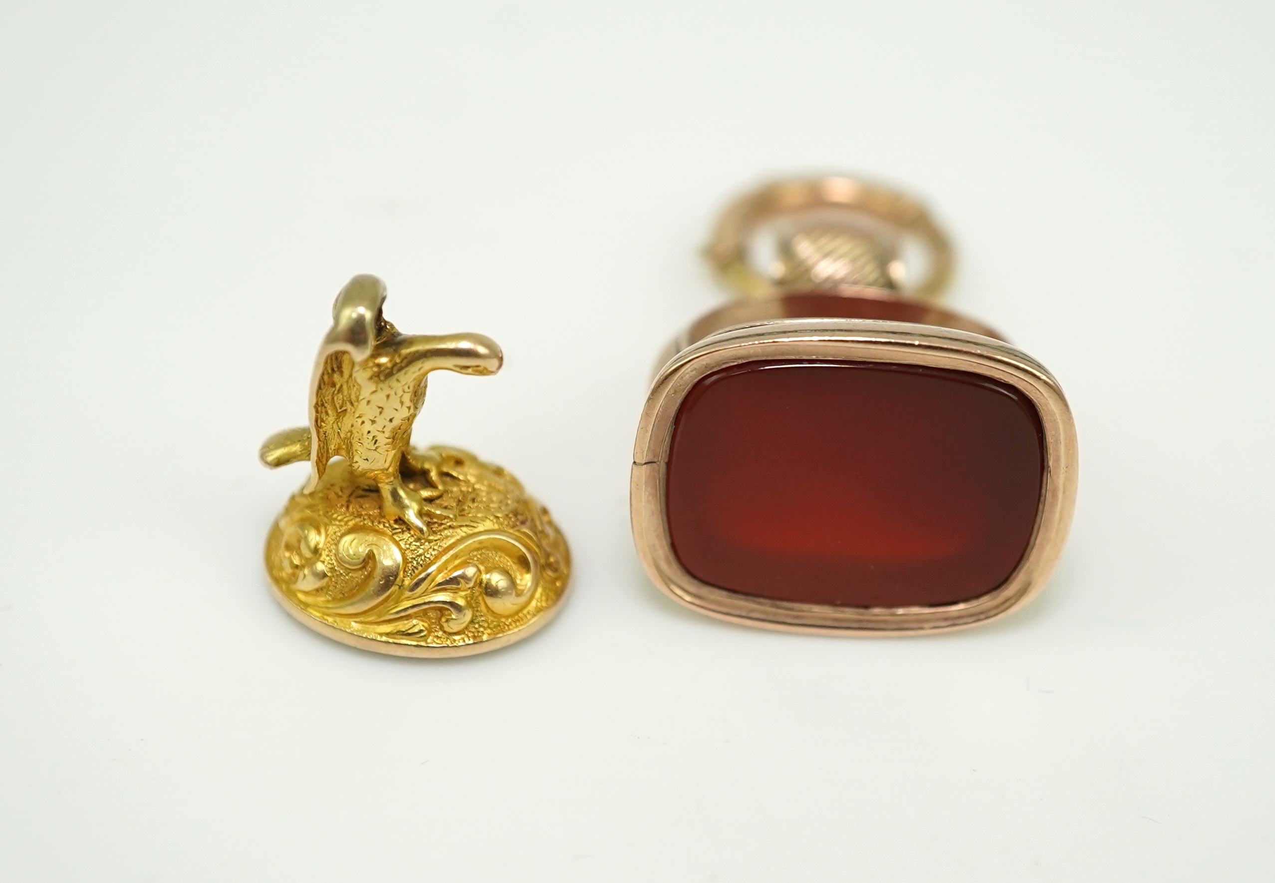 Two Victorian fob seals, 19th century